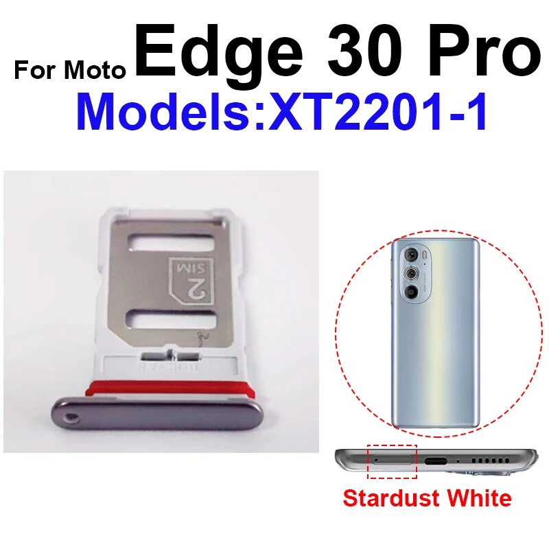 Sim Card Tray Slot For Motorola MOTO Edge 20 Pro 30 Pro S Pro 20 Lite Edge X30 SIM Card Holder Card Reader Socket Adapter. 