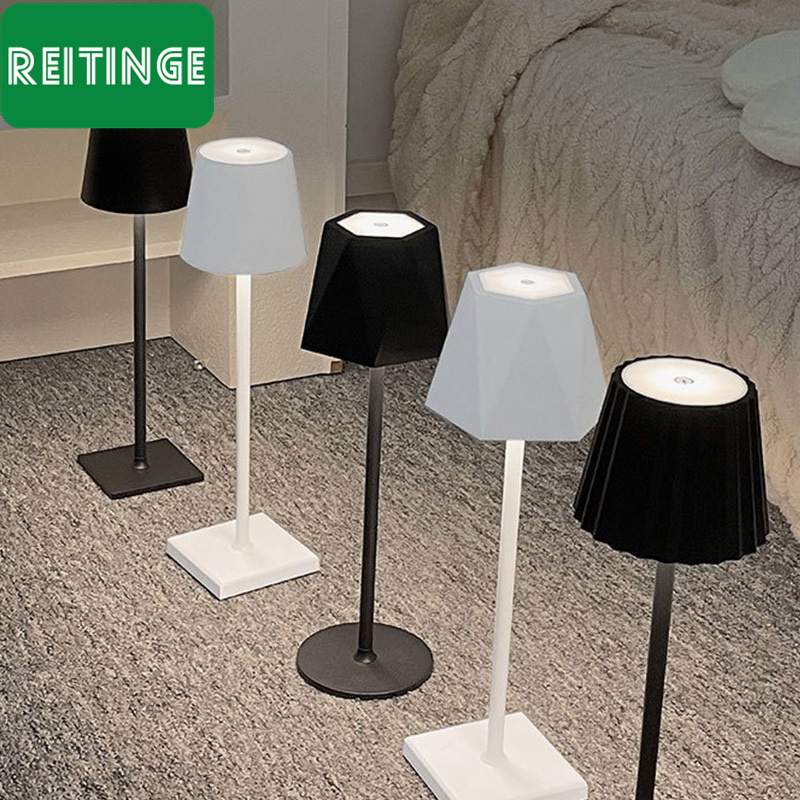 LED Simple Modern Hardware Decoration Tall Table Lamp Bedroom Bedside Touch Switch USB Charging Night Light