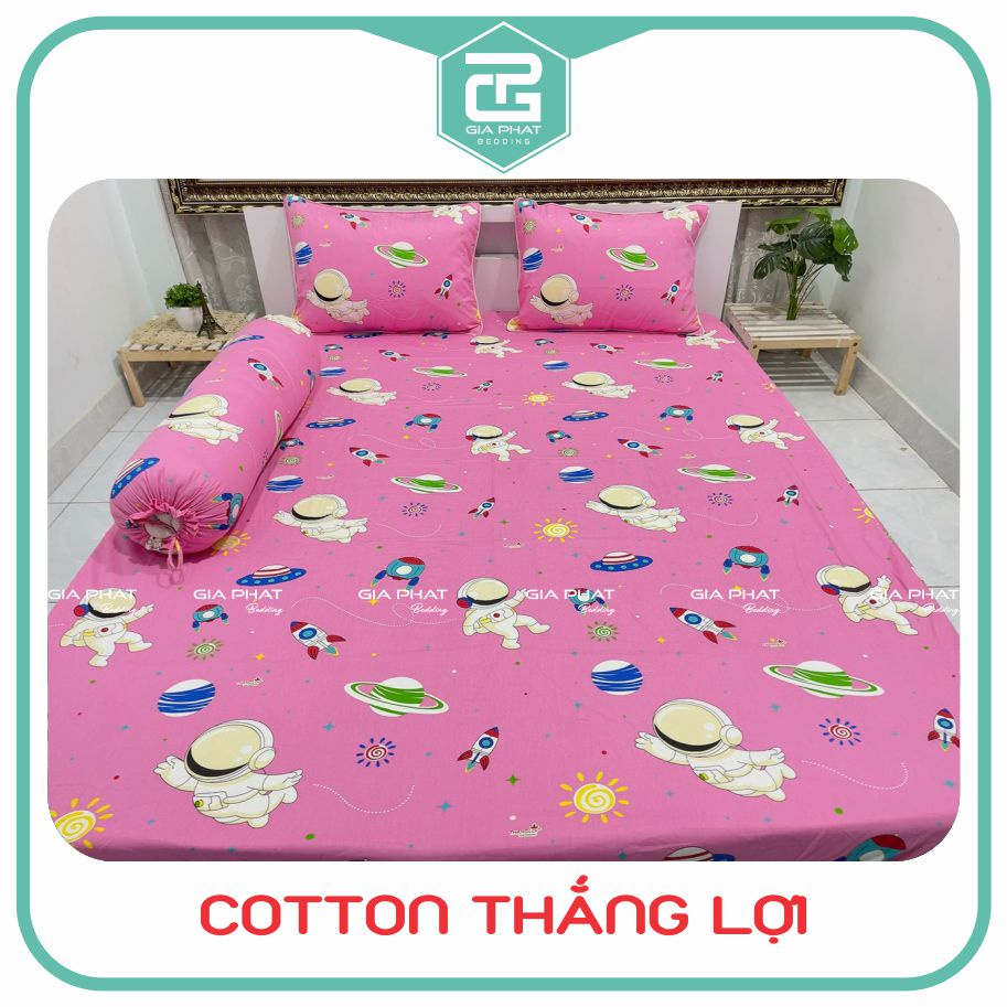 Bộ ga gối Cotton Thắng Lợi 100% Drap Thắng Lợi chuẩn logo