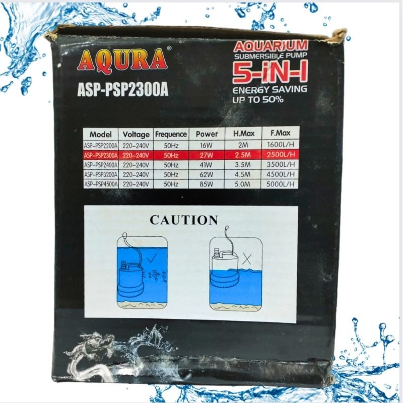AQURA ASP PSP 2300A Pompa Aquarium Kolam Air Mancur