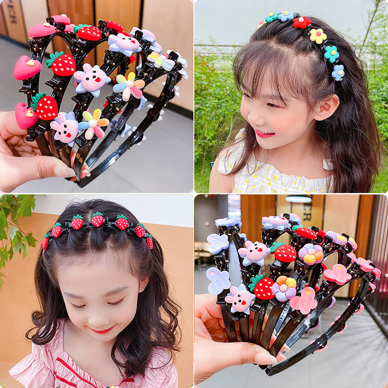Cài Tóc Hình Hoa Yolody băng đô bờm tóc kiểu bện dễ thương cho bé