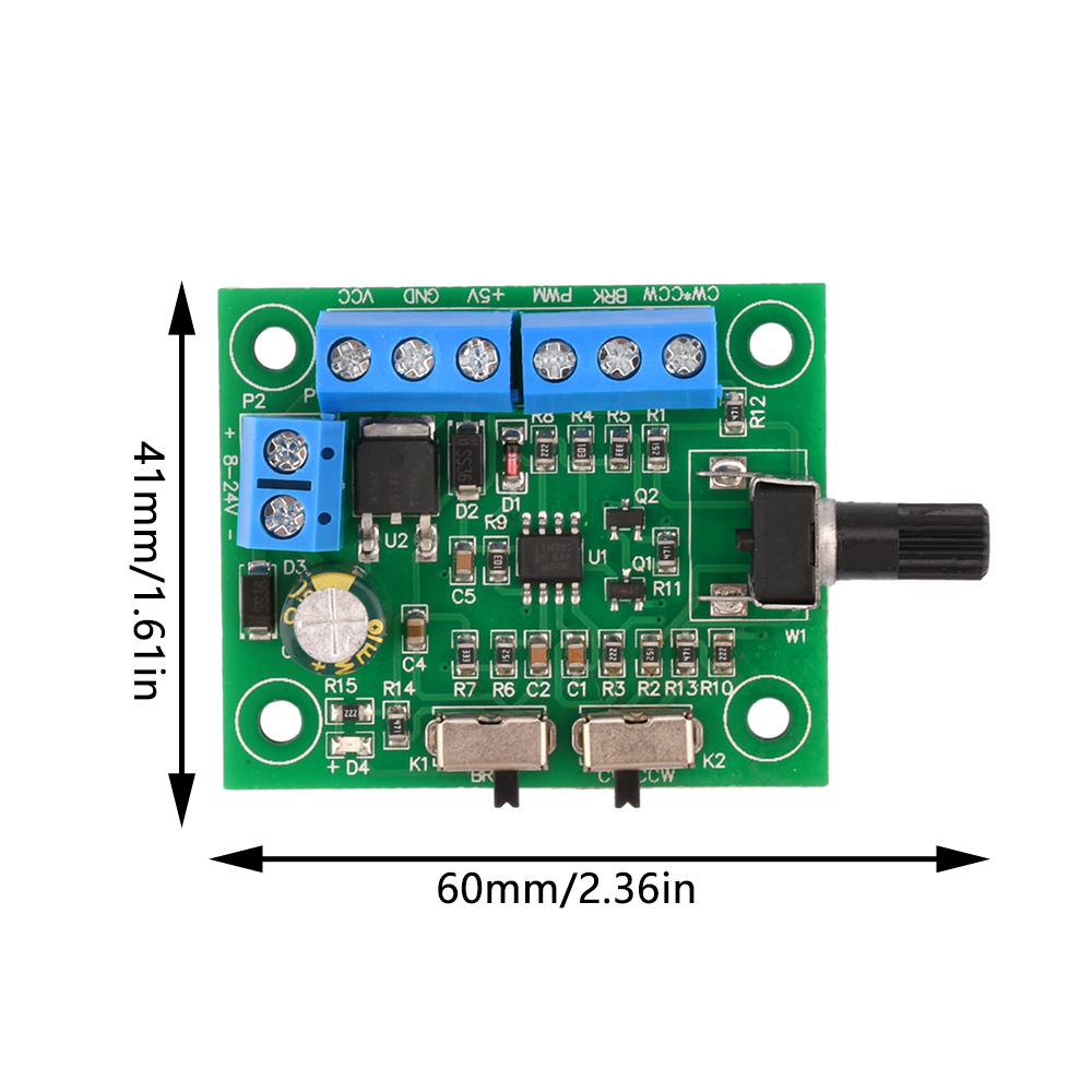 Ziqqucu Dc8-24V PWM không chổi than Bộ điều khiển tốc độ động cơ dòng điện một chiều điều khiển tốc độ động cơ bảng điều khiển tiến và lùi 18kHz