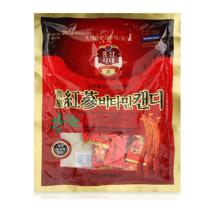 Kẹo Hồng Sâm vitamin Hàn Quốc 200g/gói