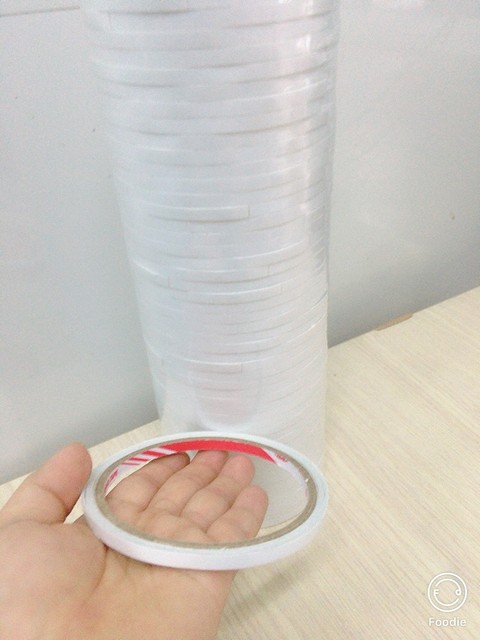 10 cuộn băng keo 2 mặt trắng 0.5cm - 7y