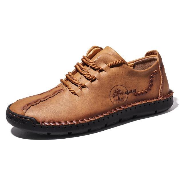 Men Casual Leather Shoes Handmade Lac-up Flat Shoes Men Black Work Shoes Business Casual Sneakers Men Shoes Plus Size 48