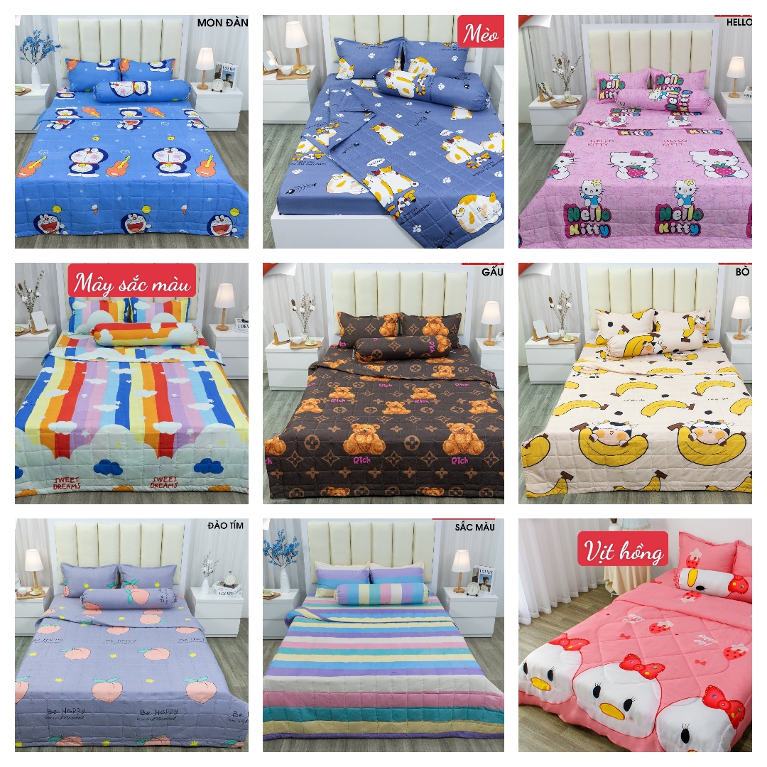 ga trải giường  1m8x2m chất cotton poly có chọn mẫu