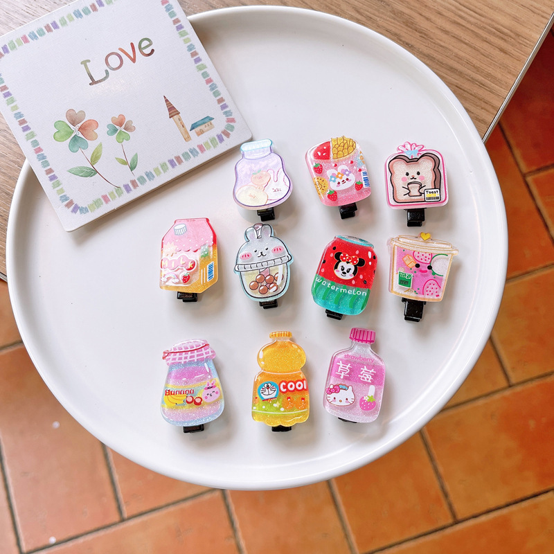 Set 10 kẹp tóc bình nước cute - UniLabel