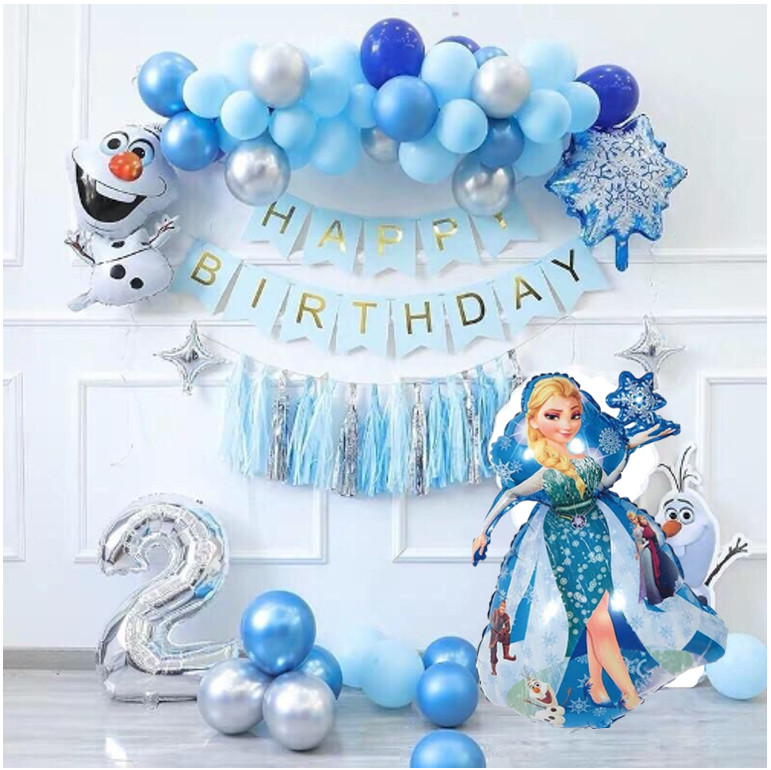 Bộ bong bóng trang trí sinh nhật Elsa combo sec14