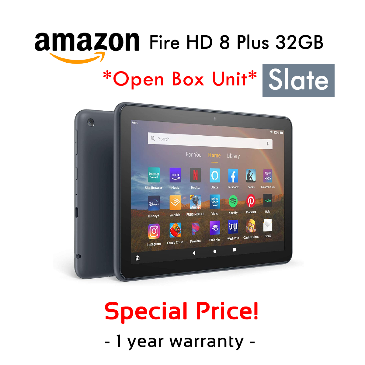 Amazon Fire HD 8 Plus 32GB (10th Gen),8 Inch 1080p HD Display, 32