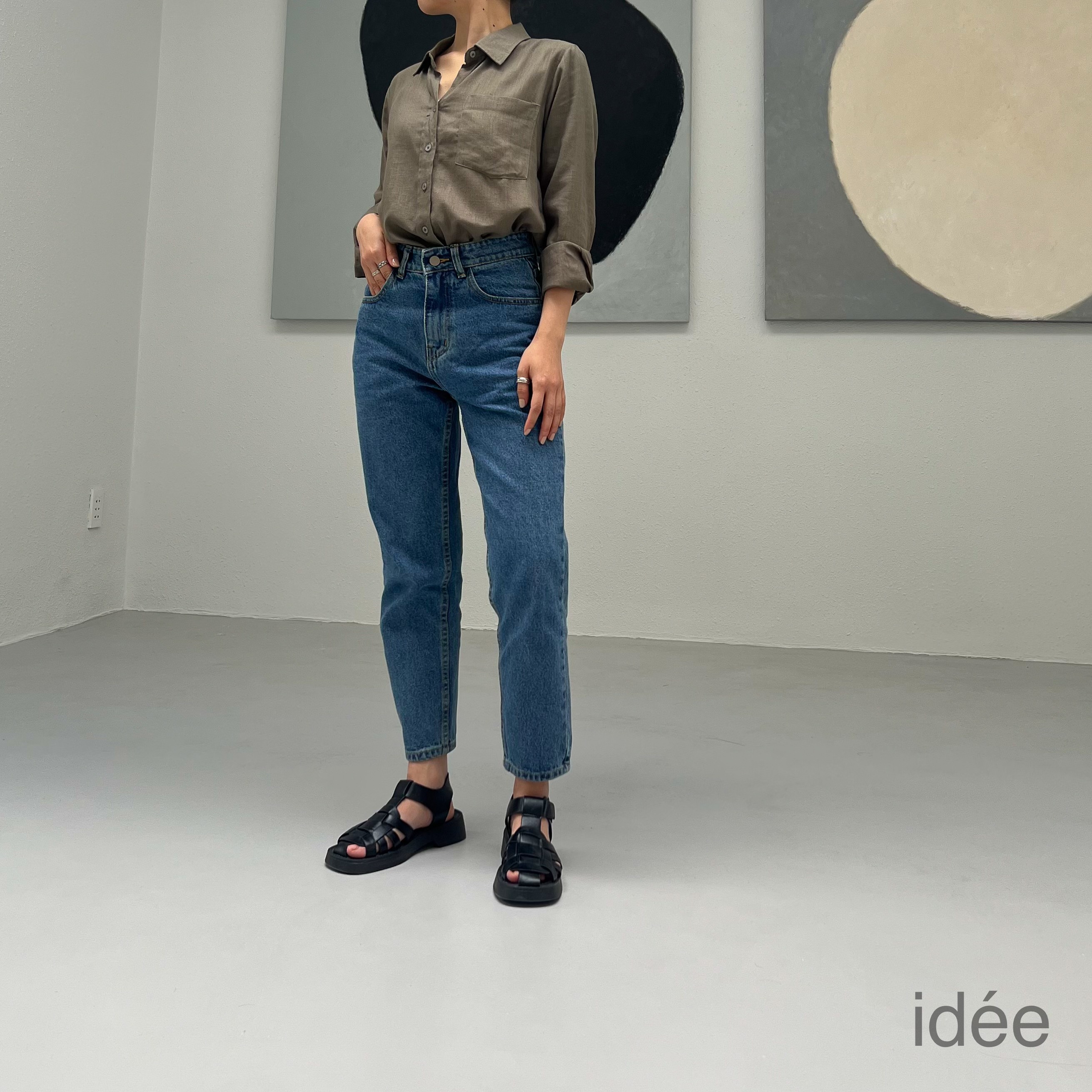 Áo sơ mi idée tay dài vải linen