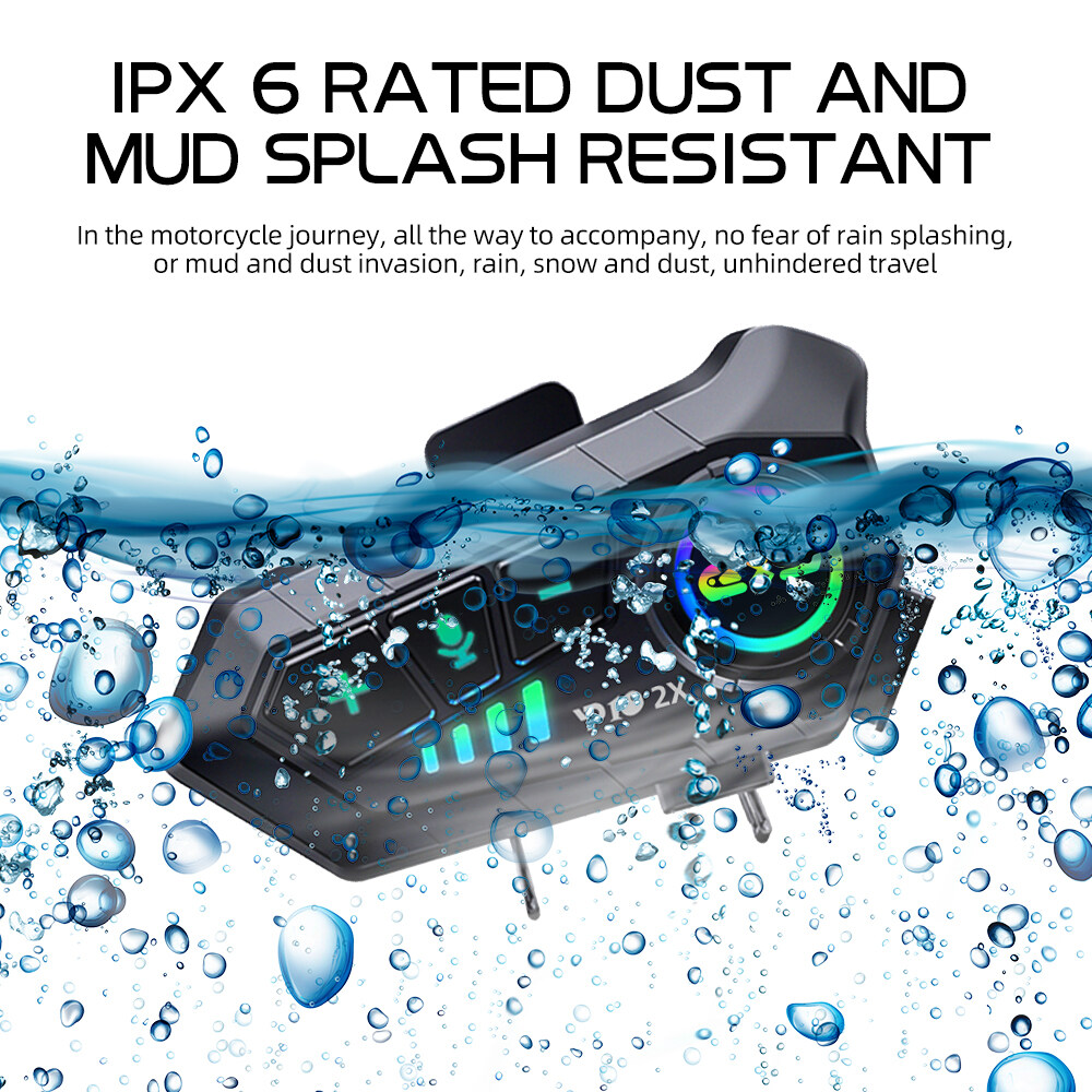 Hlinkey Mũ bảo hiểm xe máy Bluetooth 5.3 tai nghe gắn trong mũ bảo hiểm không cần tay Cuộc Gọi Kit IPX6 Không Thấm Nước 2000MAh Thời gian chờ đợi lâu Tai nghe không dây âm thanh nổi Cá Tuyết