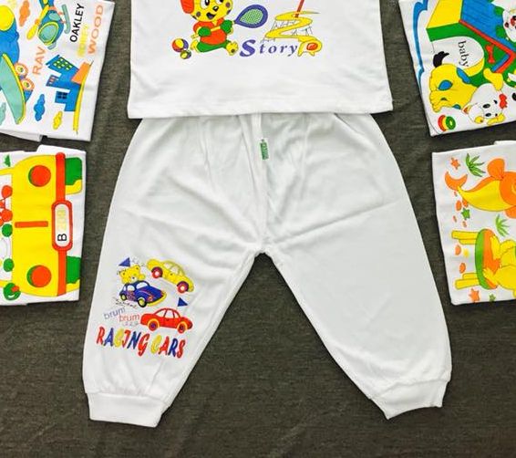 Combo 10 quần dài bo trắng cho bé