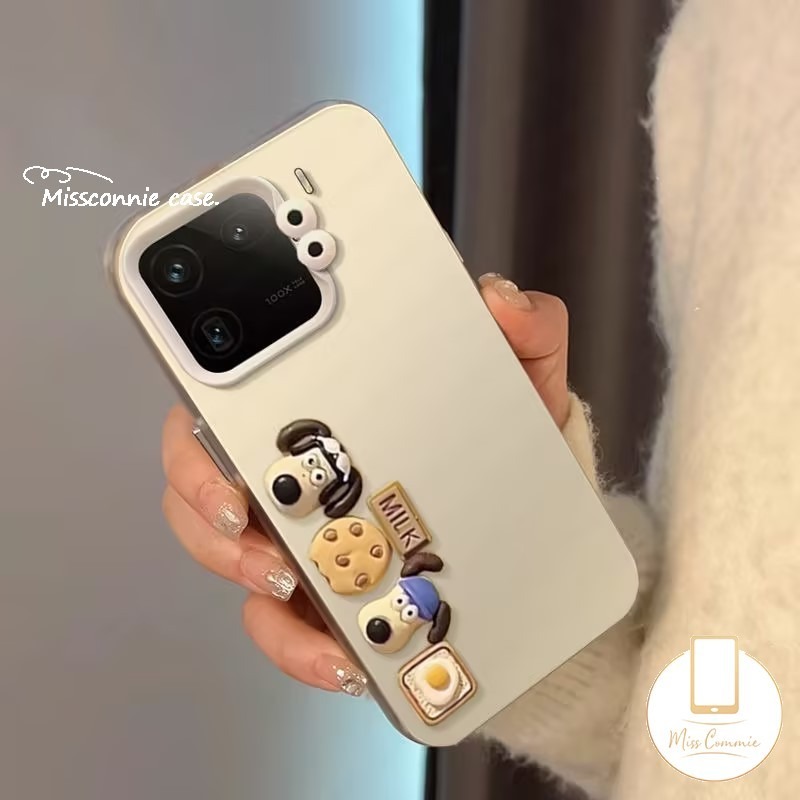 Cute Cartoon Puppy Loop Biscuit 3D Doll Bracelet Case Compatible for Realme Note 50 C51s C35 C63 C21 C65 C15 C20 C25 C12 C53 C51 C11 C67 C31 6i 5s 9i 8i 11 7i 5 5i C17 C55 C30 C25Y C21Y C33 Soft Luxury Electroplated Metal Lens Cover