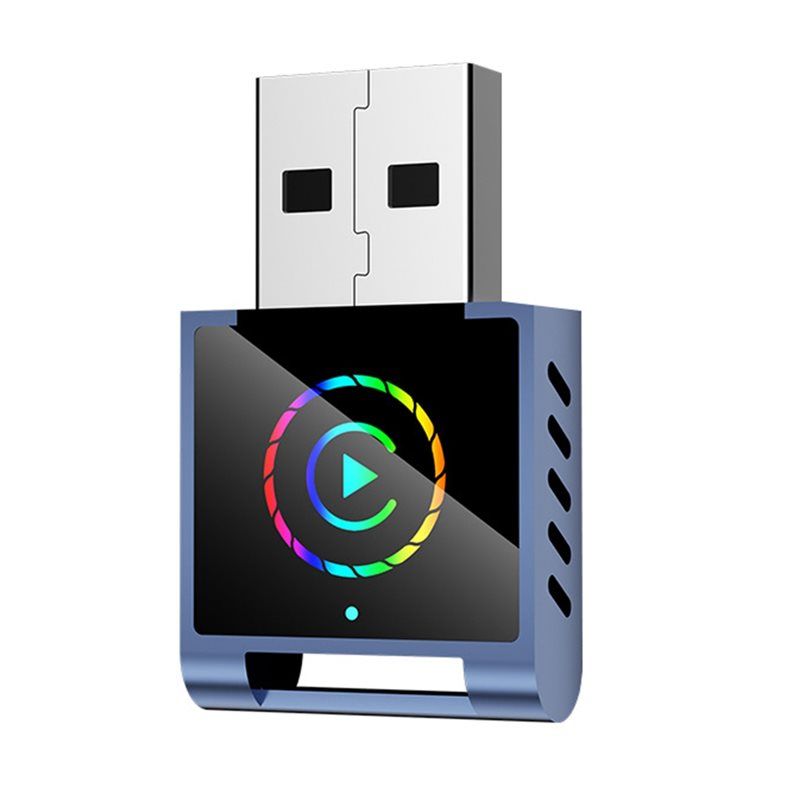 Smart AI Box 2IN1 Wireless CarPlay Android Auto Adapter RGB BT+ WIFI USB Dongle Plug Play Convert Conversion Wired to Wireless