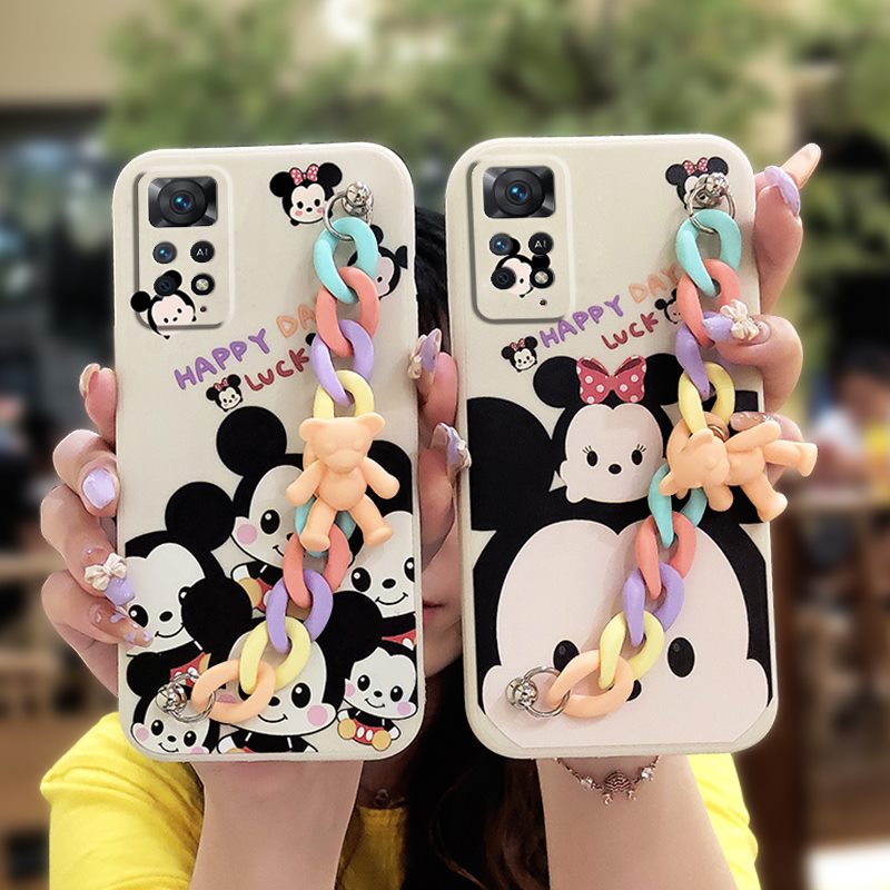 Cartoon Liquid silicone shell Phone Case For Redmi Note12 Pro 4G/Note11 Pro+   Solid color protective case Anti-fall
