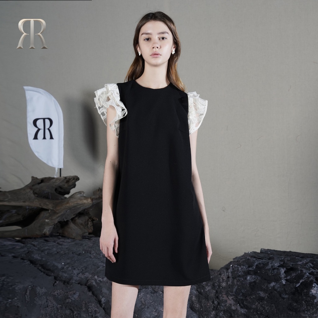 RẬP - Đầm Cổ Tròn Bèo Tay Thân Suông - PRIME 12