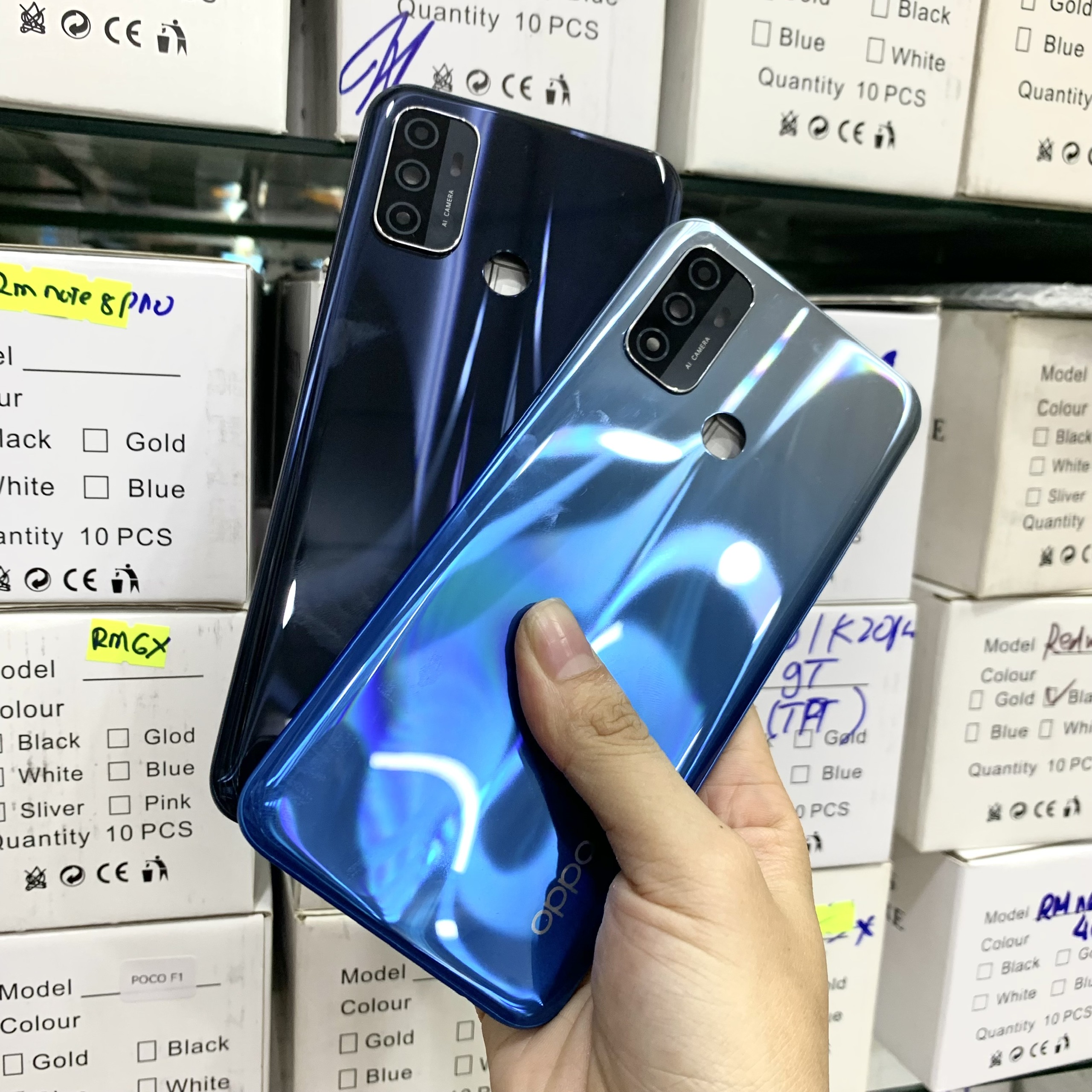 Vỏ bộ Oppo A53 full bộ (khung sườn + nút , khai sim , kính camera  )