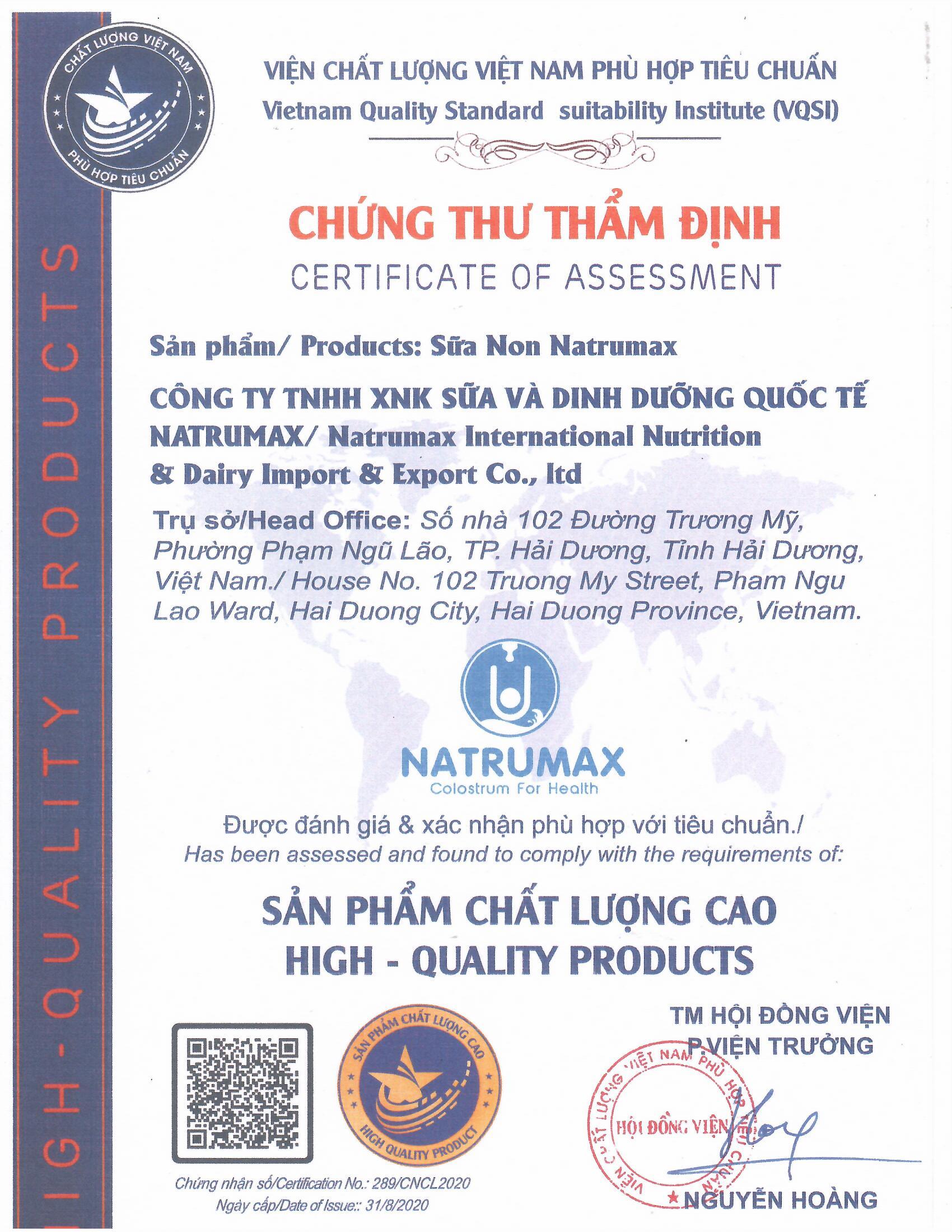 [Có bảo hành] Sữa non NATRUMAX CURCUMIN – Trọng lượng 800gr