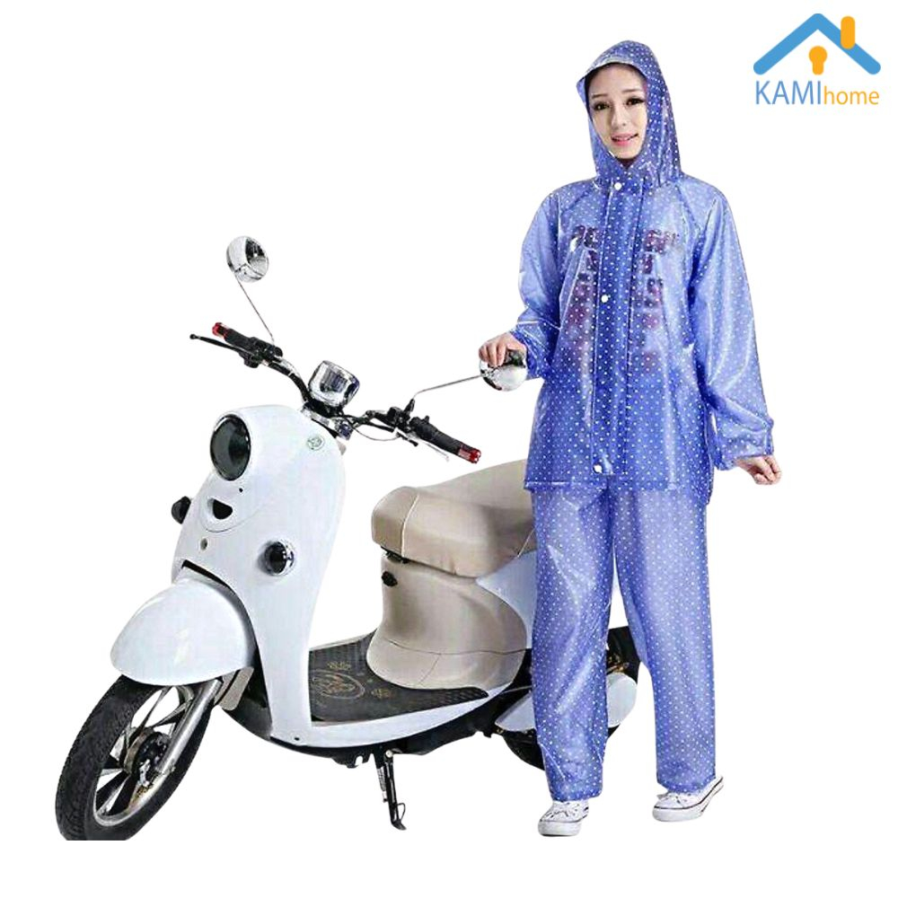 Bộ áo mưa chấm bi (Gồm áo và quần) siêu dai Nam Nữ MS70038