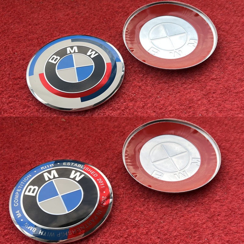 Car 50th anniversary logo exterior decoration cover styling for bmw x1 x3 x4 x5 x6 3 5 6 7 series gt e36 e39 e46 e90 e60 f10 f30 f20 g20 g30 e53 e85 e70 e84 f48 f15 f25 g01 g02 g05
