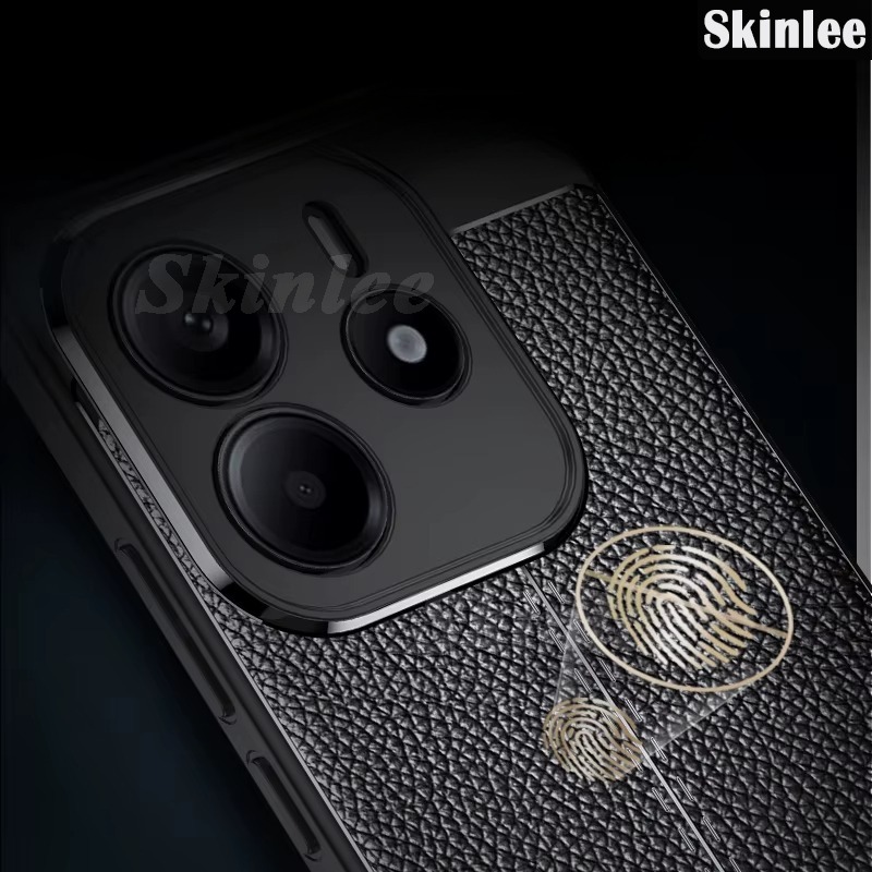 Phone case For Redmi Note 14 Back cover Carbon Leather soft silicon Shockproof cover For Redmi Note 14 Cover cases.