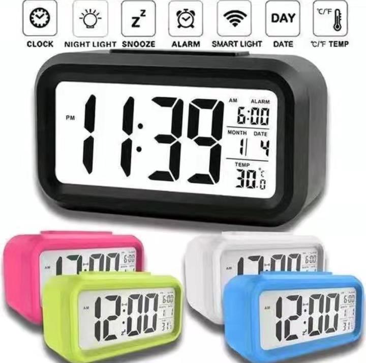 led light digital date alarm clock and smart clock automatic soft