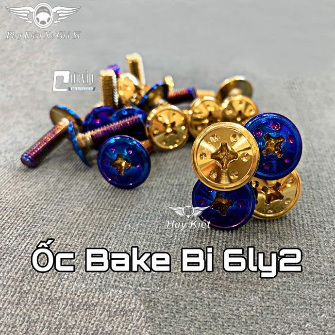 Ốc bake bi 6ly2 dù titan vàng ms1744