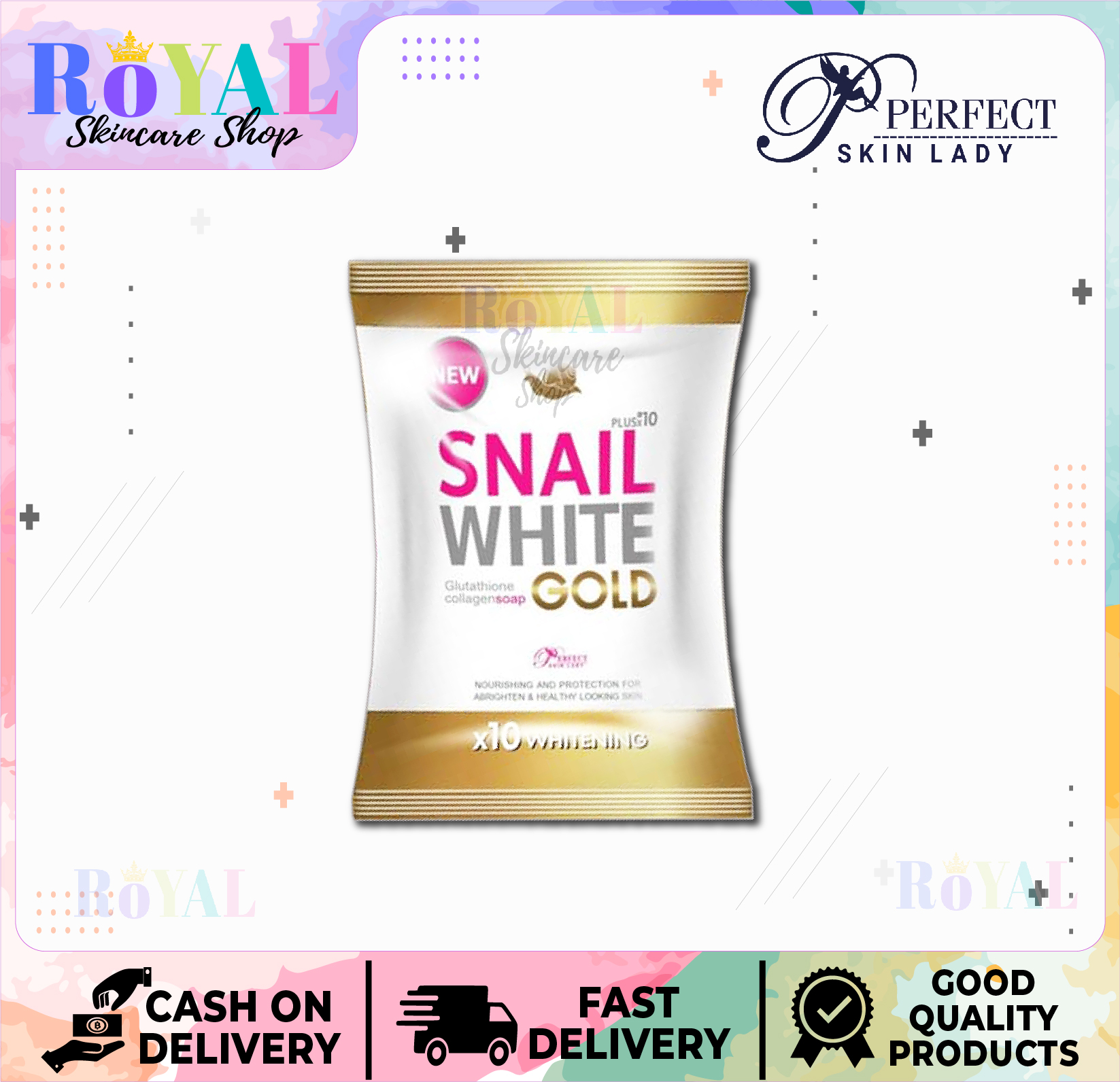 PSL Snail White GOLD Soap x10 Whitening 80g Lazada.co.th