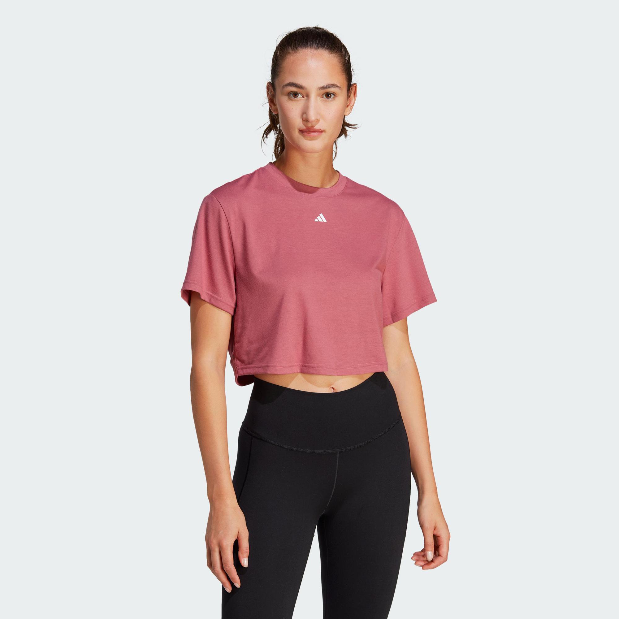 adidas Tập luyện Áo Thun Studio Nữ Hồng IB8563