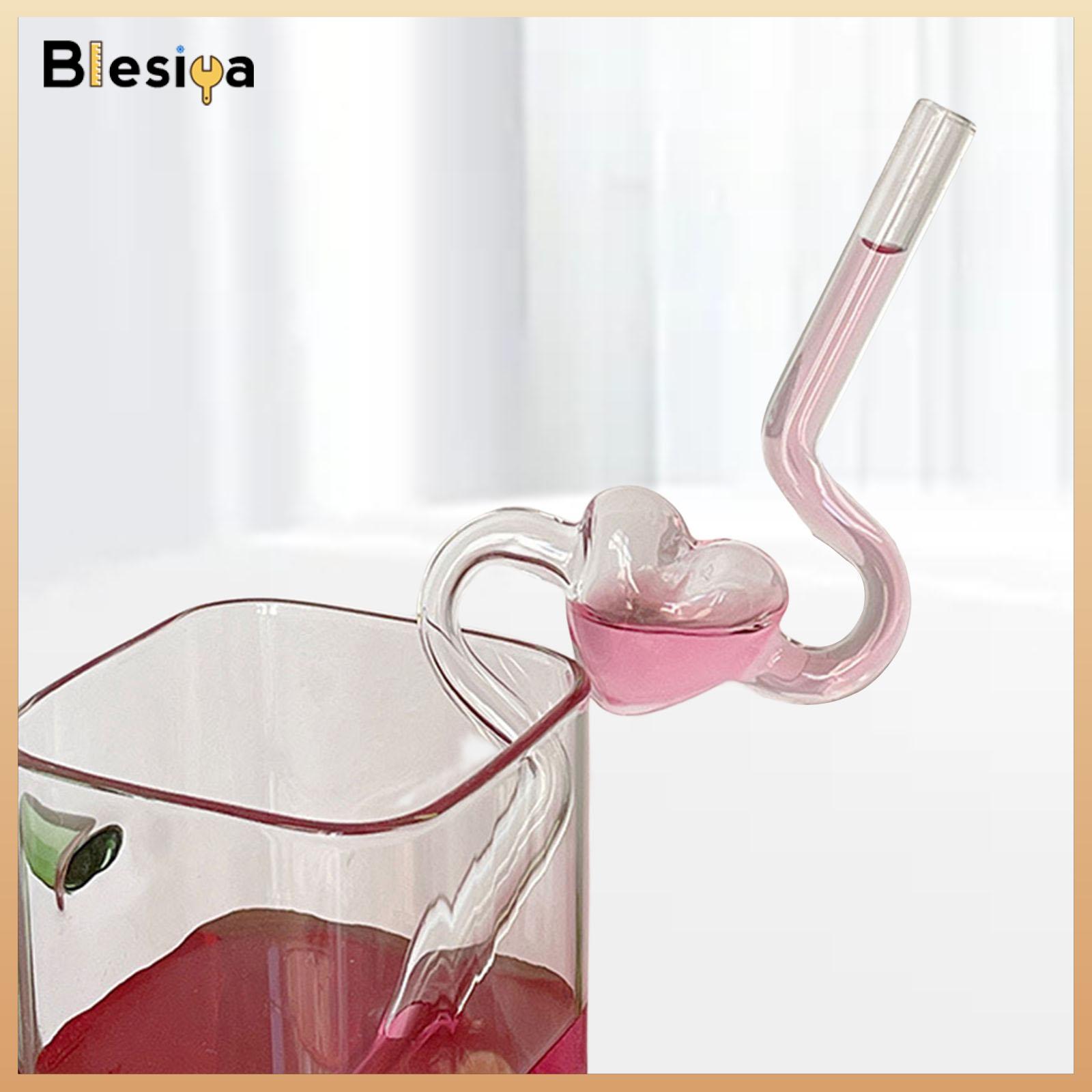 1pc Stainless Steel Straw, Creative Romantic Pink Heart Shaped Reusable  Straw For Drink, Long Length, Portable