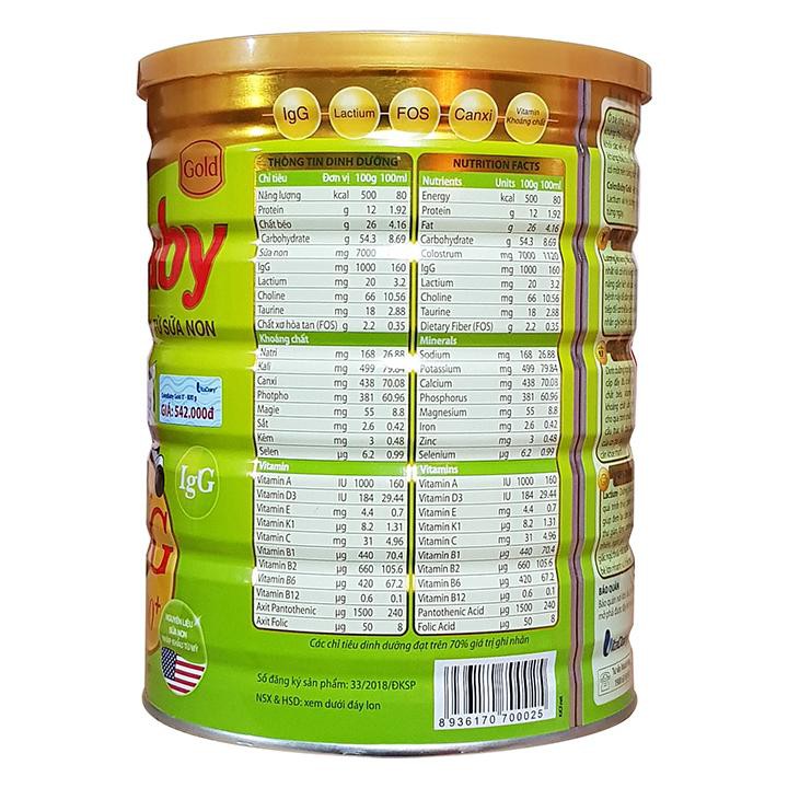 Sữa ColosBaby Gold 1000IgG 0+ 800g (Chính Hãng VitaDairy, Date 2025)
