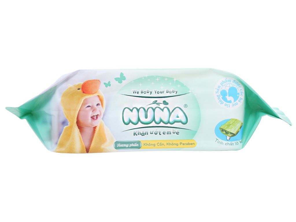 Khăn ướt em bé NuNa hương phấn (100 miếng/gói)
