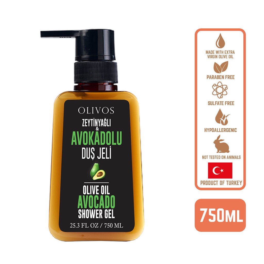 OLIVOS Duschgel Mit Olivenöl & Avocado – 750 Ml, 98–99% Natürliche Inhaltsstoffe