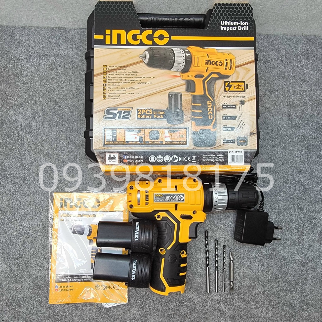 MÁY KHOAN BÚA DÙNG PIN INGCO 12V CIDLI1232