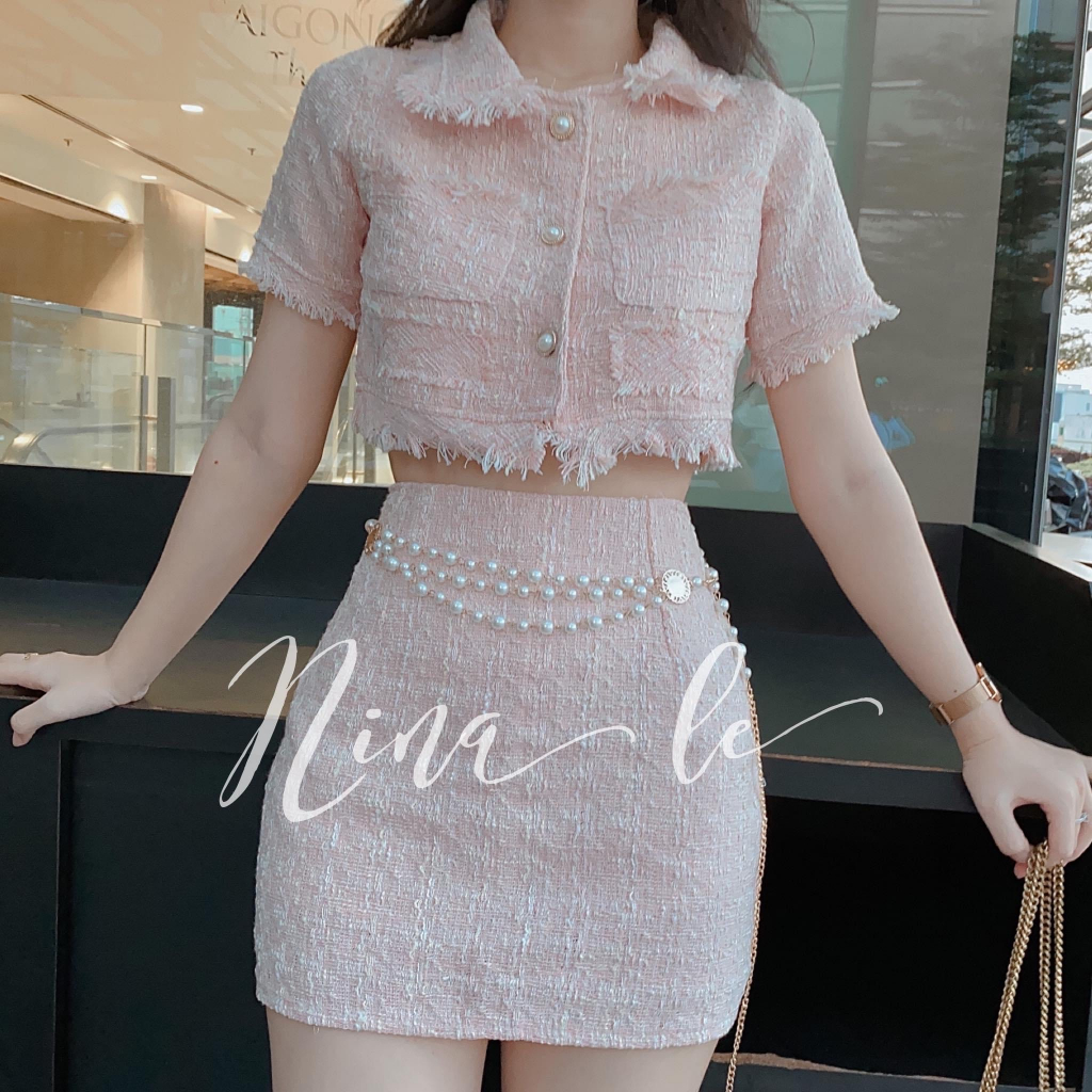 SET ÁO CROPTOP BỐ DẠ NHIỀU MÀU + CHÂN VÁY (KÈM ẢNH VÀ CLIP THẬT)