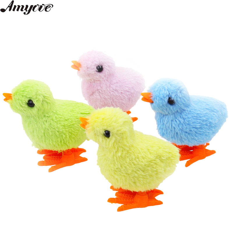 Amyove Wind Up Chick Toys Cute Cartoon Plush Chicken Clockwork Animal Toys For Kids Gifts Easter Party Favor