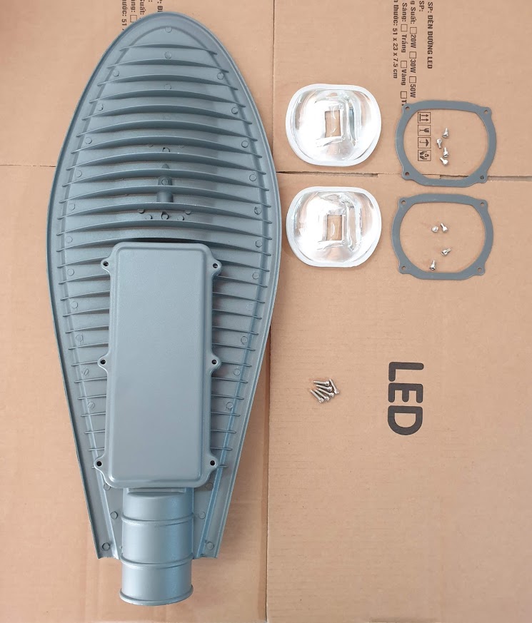 Vỏ đèn đường lá 100W loại 2 mắt led