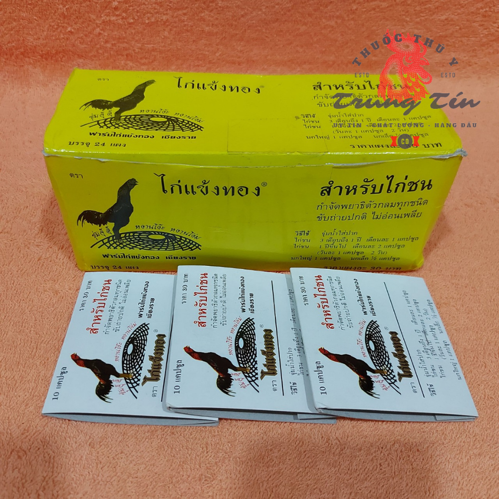 Thuốc gà đá - xổ lãi thái lan - (COMBO 1 HỘP / 10 VIÊN) tiêu diệt giun ở gà đá