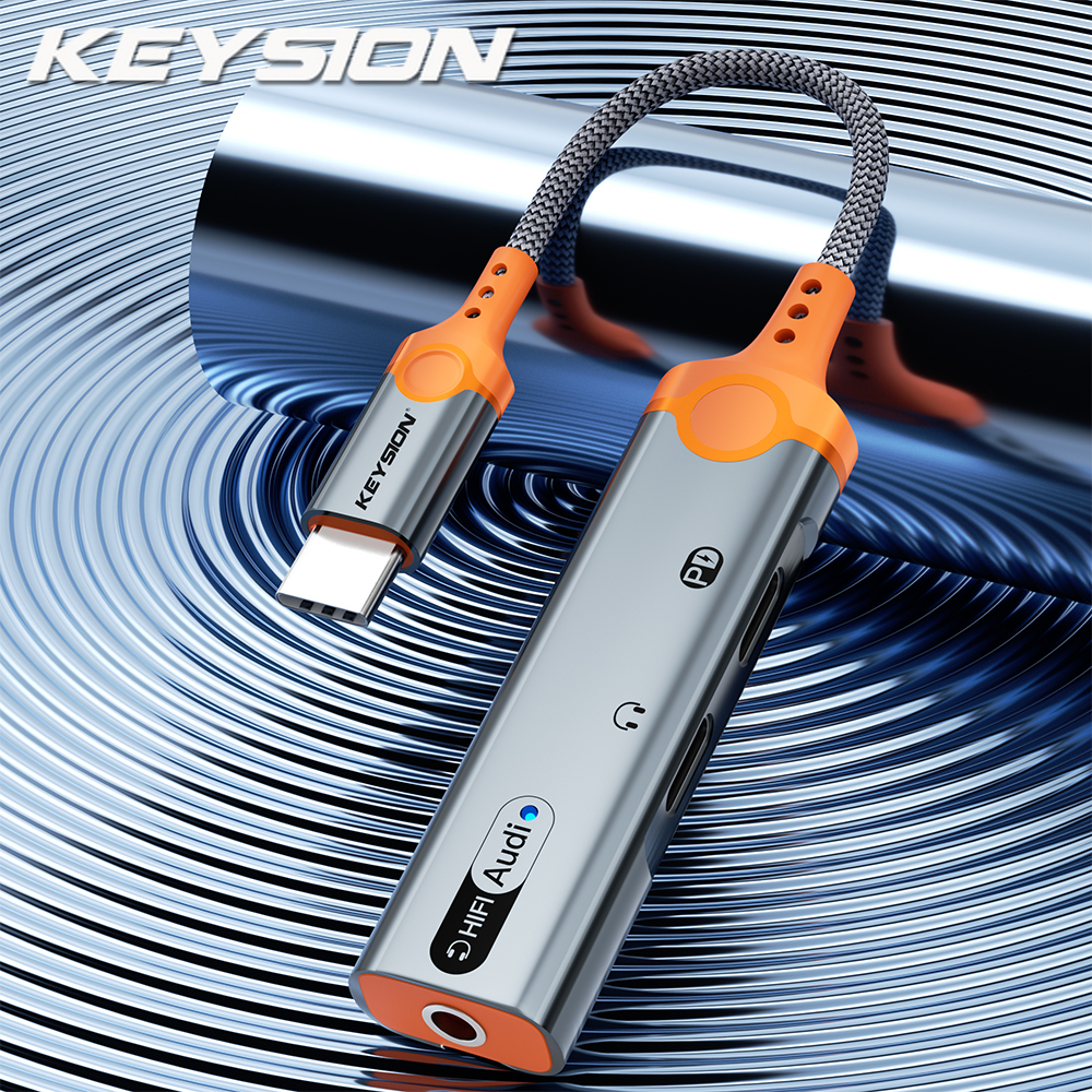 kEYSION 3 in 1 Type C to 3.5mm Earphone DAC Audio Dual Type C Headphone ...