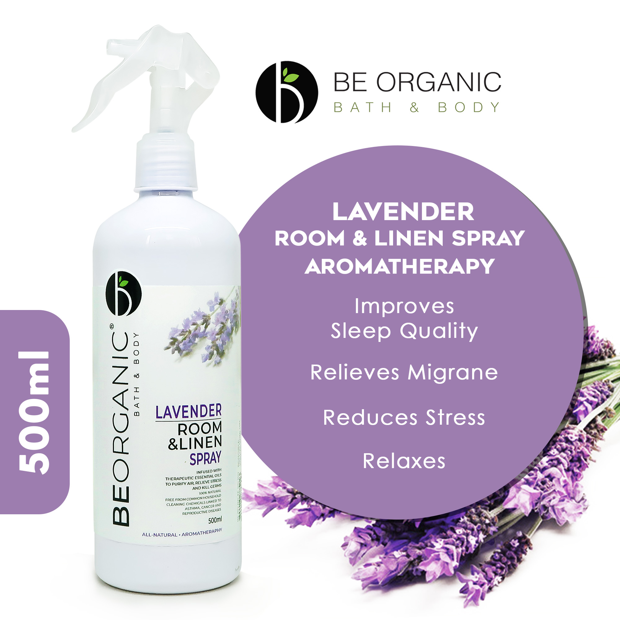 Be Organic Lavender Room & Linen Spray [ 500mL ] Lazada PH