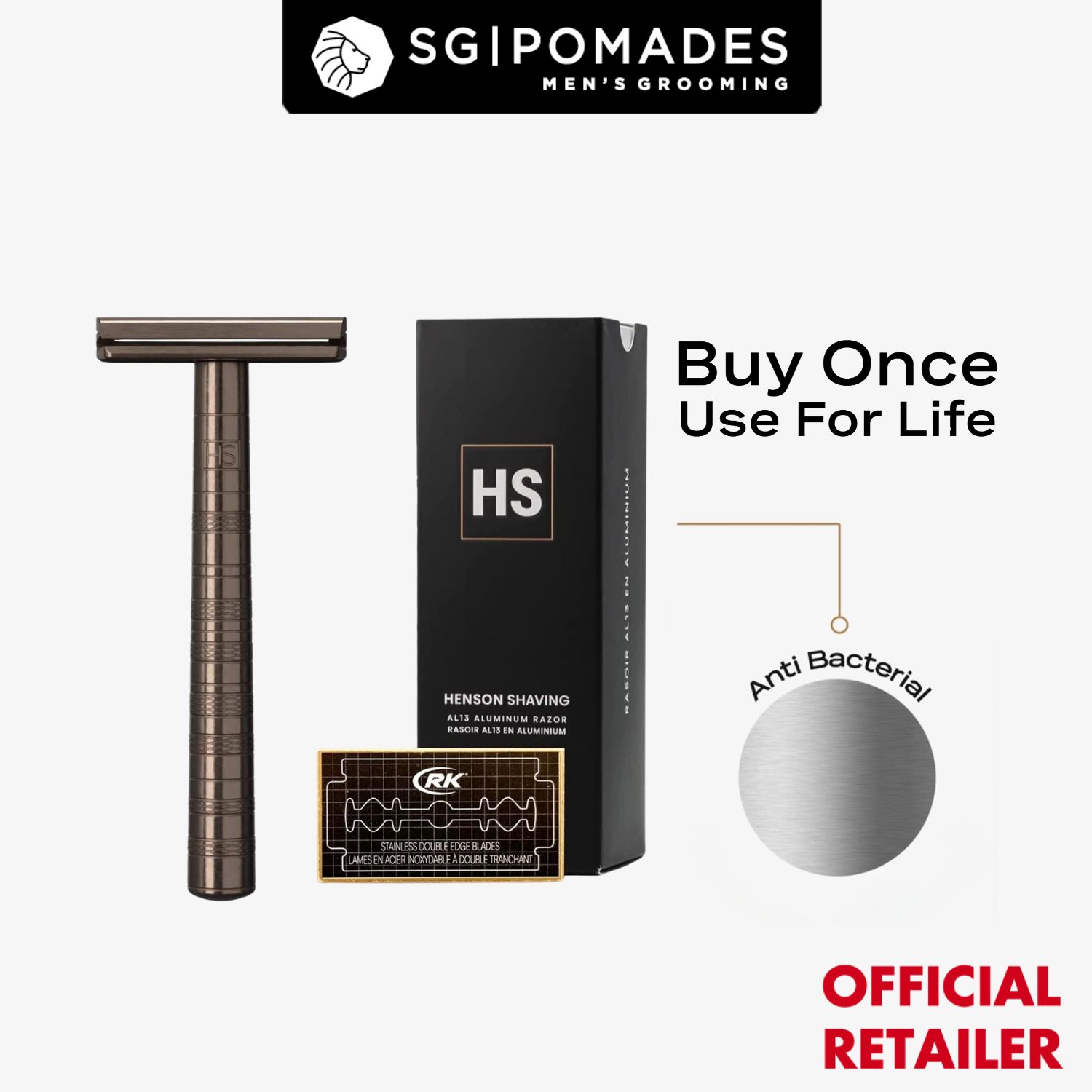 Free Diamond Island Stand] Henson Shaving AL13 Double Edge Safety Razor -  V3-SGPOMADES - Lazada | Lazada Singapore