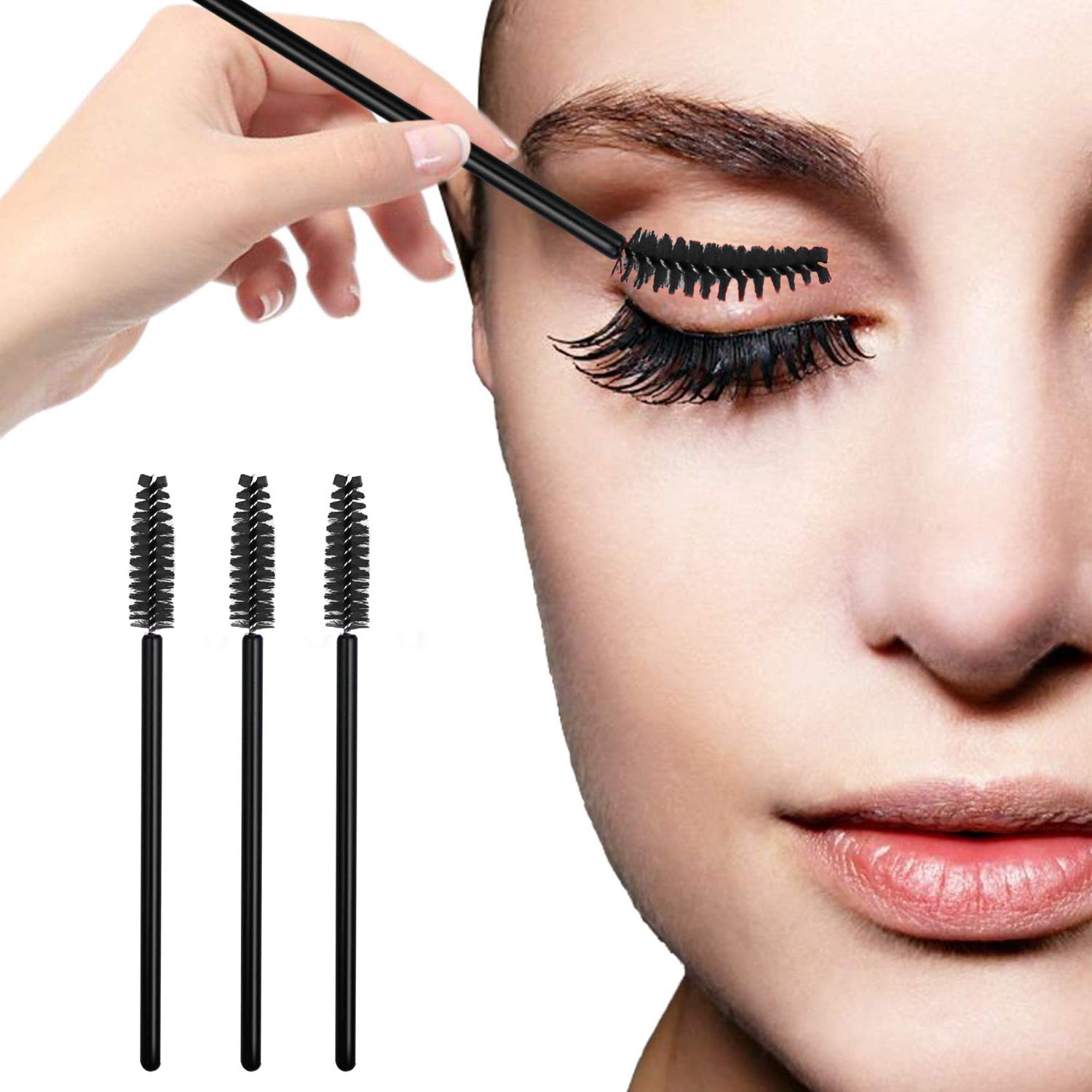 Eyelash Spoolies Eyelashes Brush for Eyelash Extensions and Eyebrow Brush (Black)