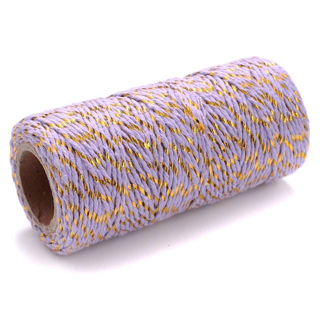 50m 1.5mm Golds Wire Cotton Rope Double Color Braided Cord Twine Rope ...