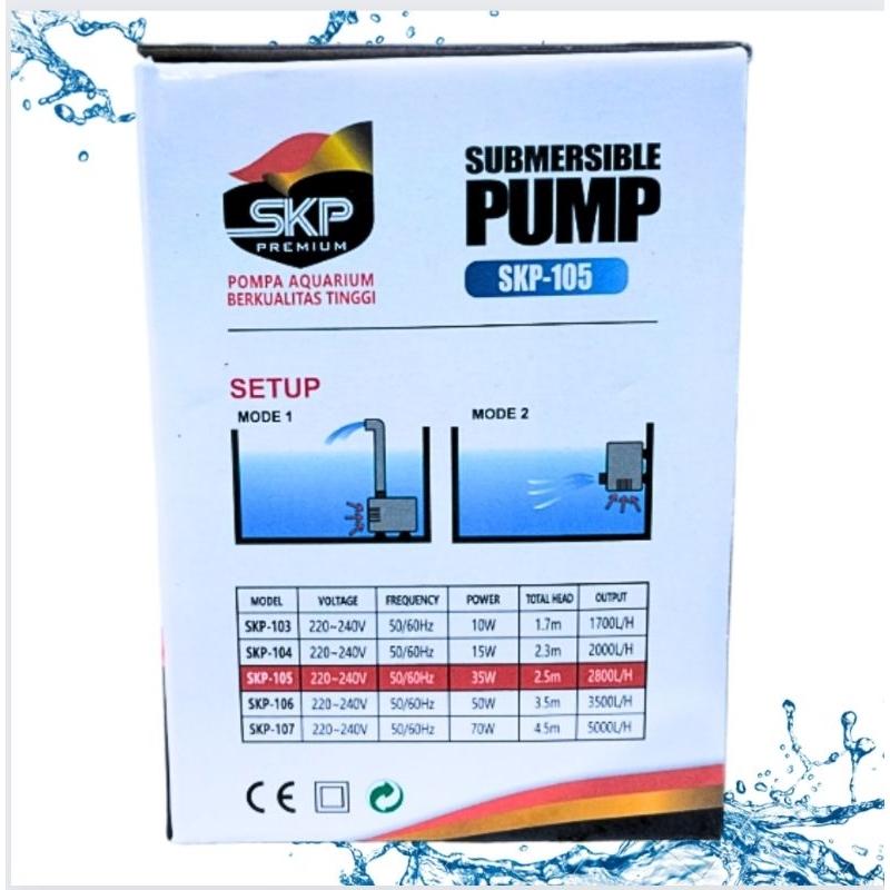 SKP PREMIUM 105 Pompa aquarium Kolam Koi