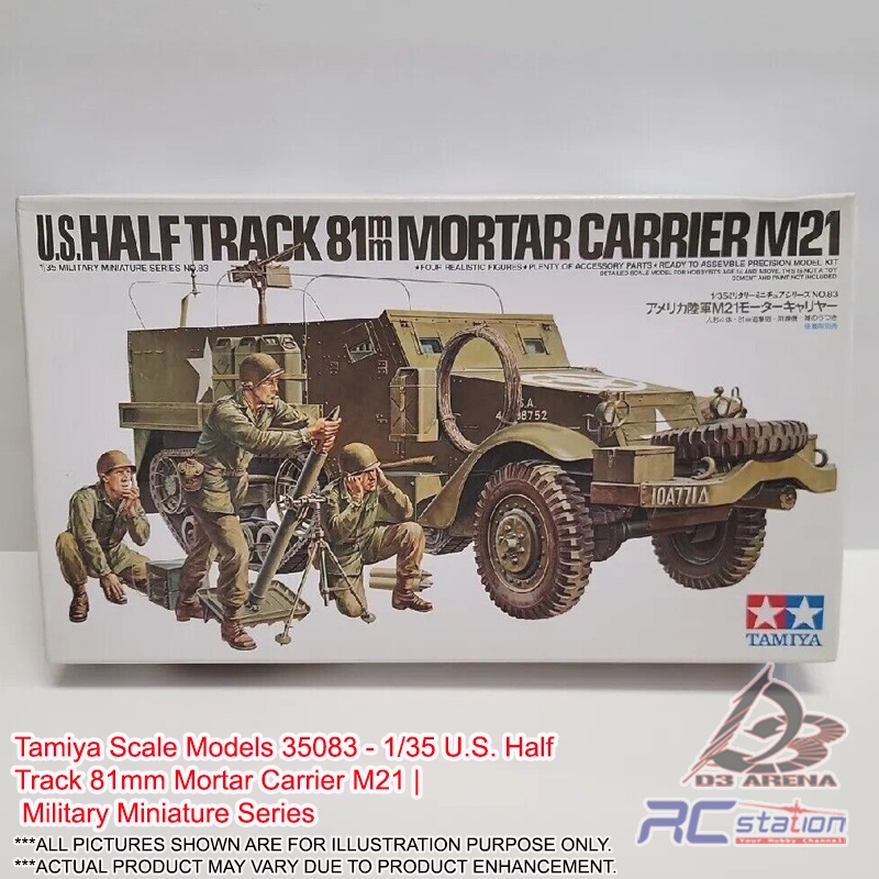 Tamiya 1/35 US M21 81mm Mortar Carrier Halftrack w/4 Figures Kit