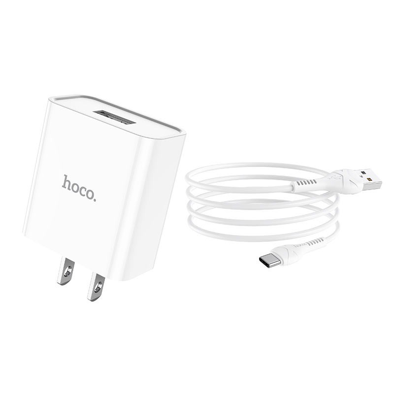 Bộ sạc chính hãng cao cấp Hoco C81 micro usb 2.1A max, củ sạc nhanh cho điện thoại IP iphone dòng 2023 sạc nhanh