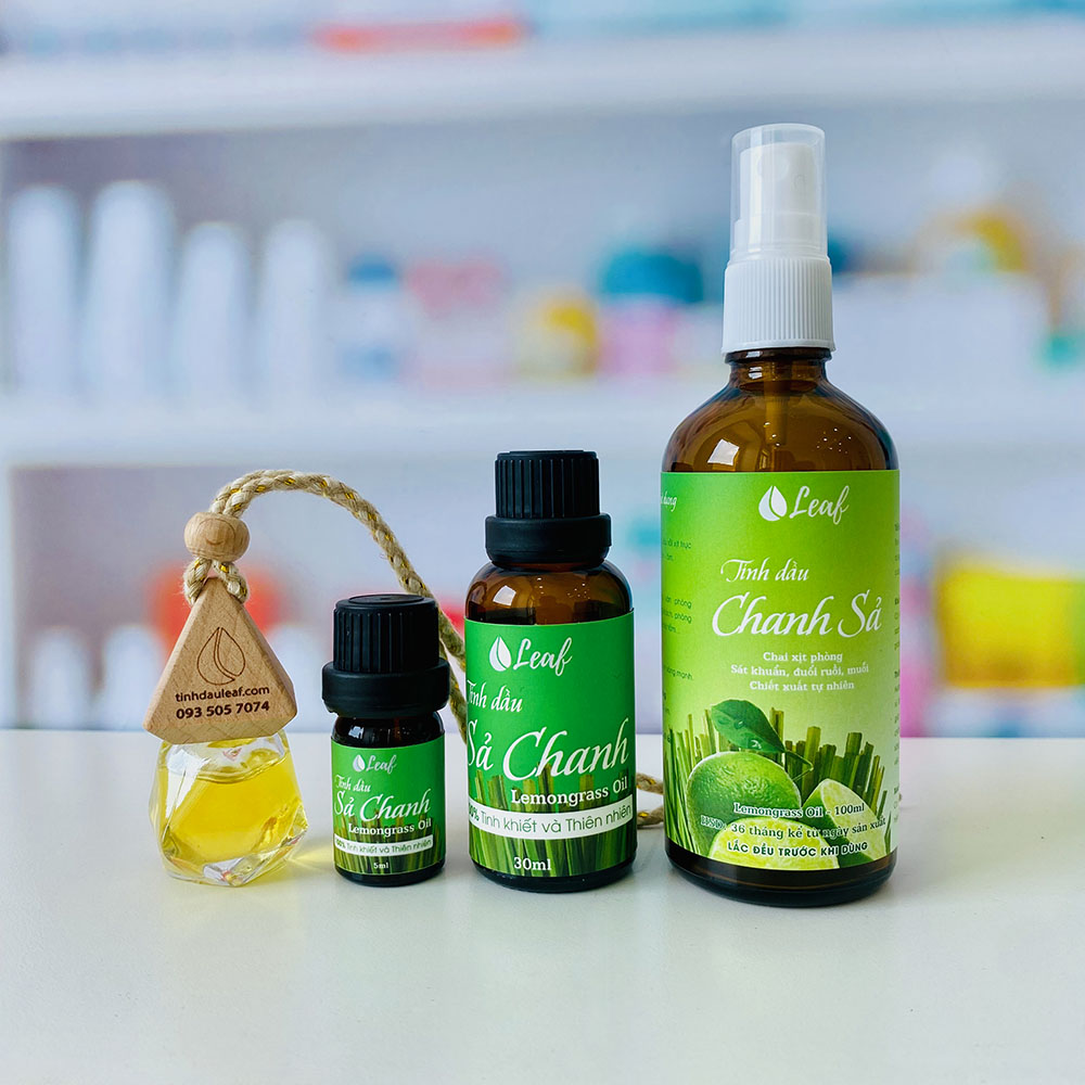 Tinh dầu Sả Chanh nguyên chất, xịt phòng Leaf