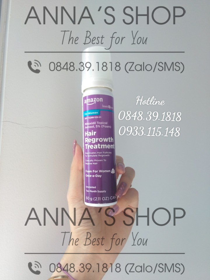 Dung Dịch Mọc Tóc - Mọc Lông Vùng Kín Nữ Minoxidil Basic Care 5% Dạng Bọt (Hỗ Trợ Che Tên Sản Phẩm)