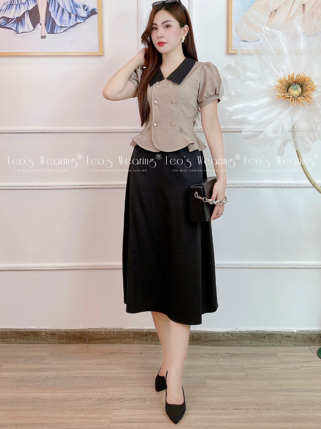 C396 LEOSWEARING set váy công sở