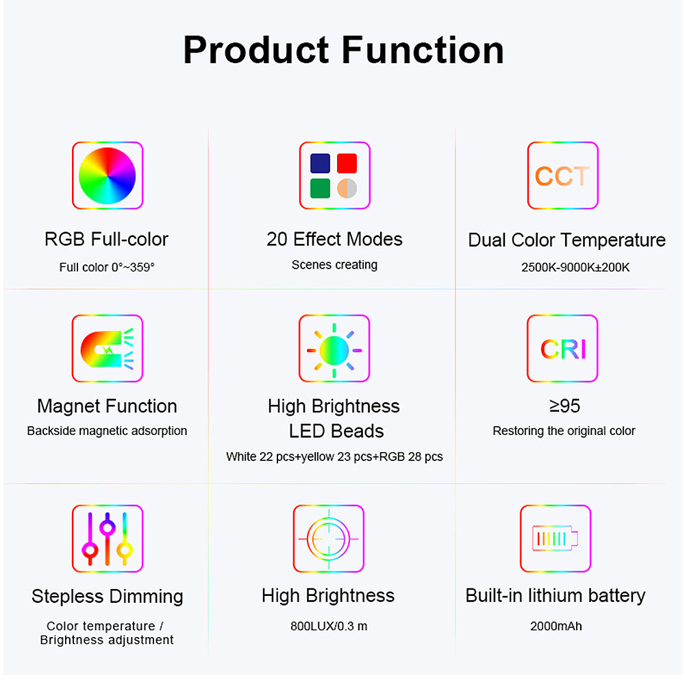49 led selfie shutter rechargeable light 3 lighting modes mobile phone portable mini fill light for iPhone mobile phone laptop Snowfish